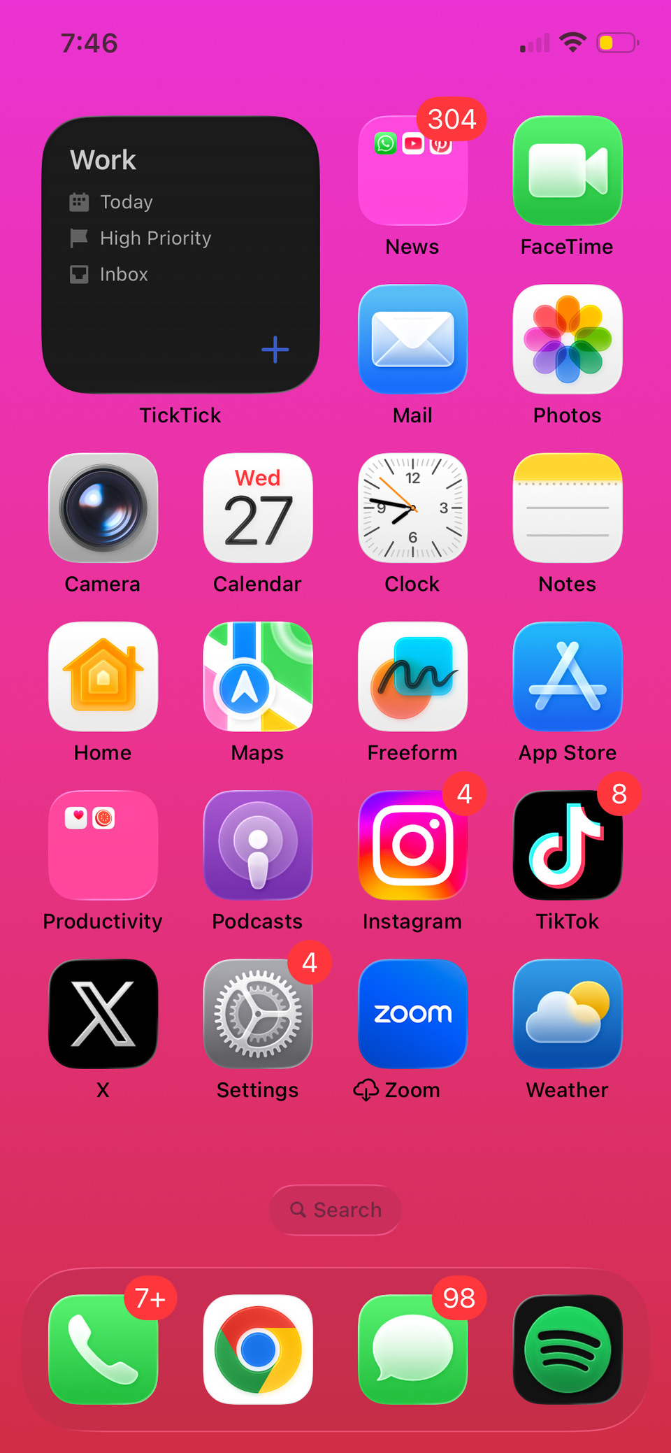 Track tasks on the interactive user interface component of TickTick.