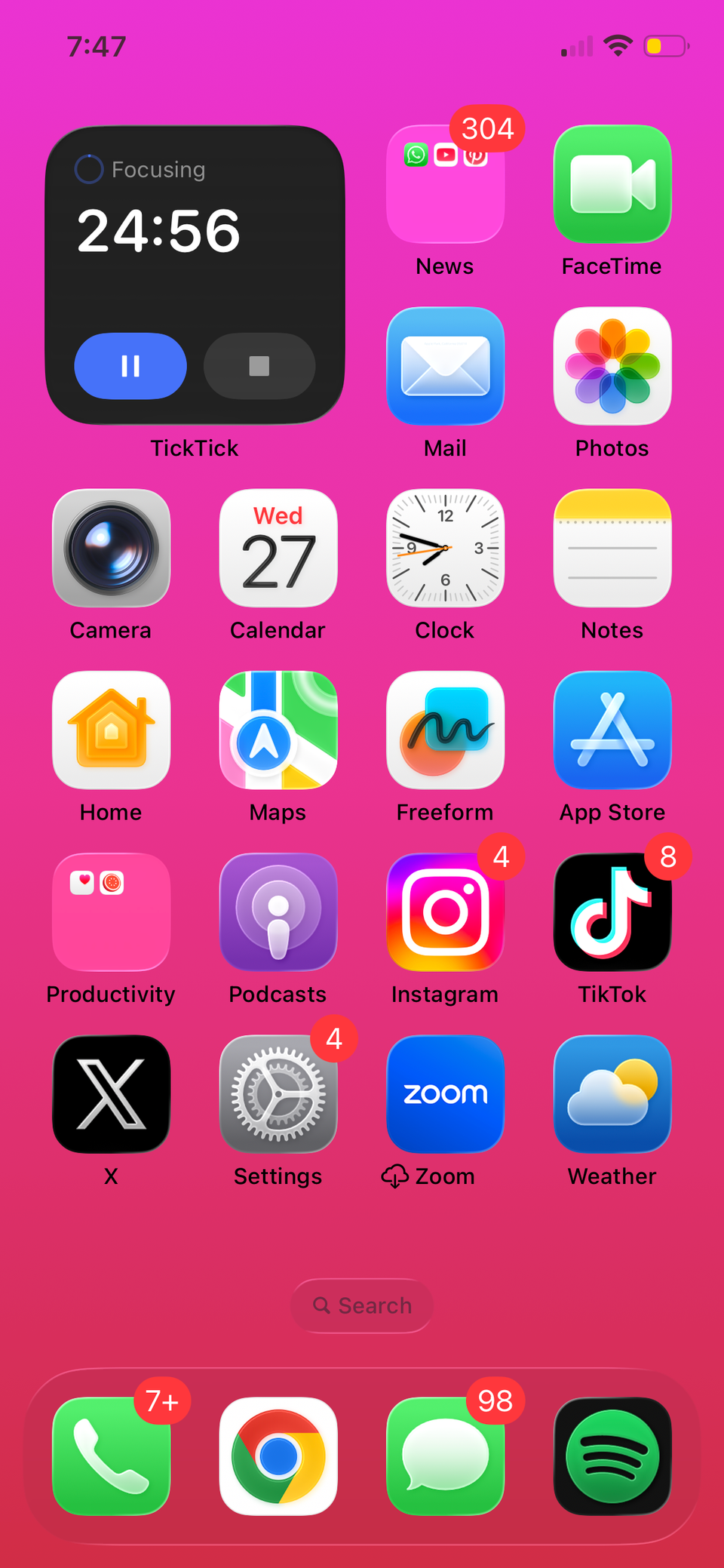 Using TickTick's Pomodoro Time tool to focus.