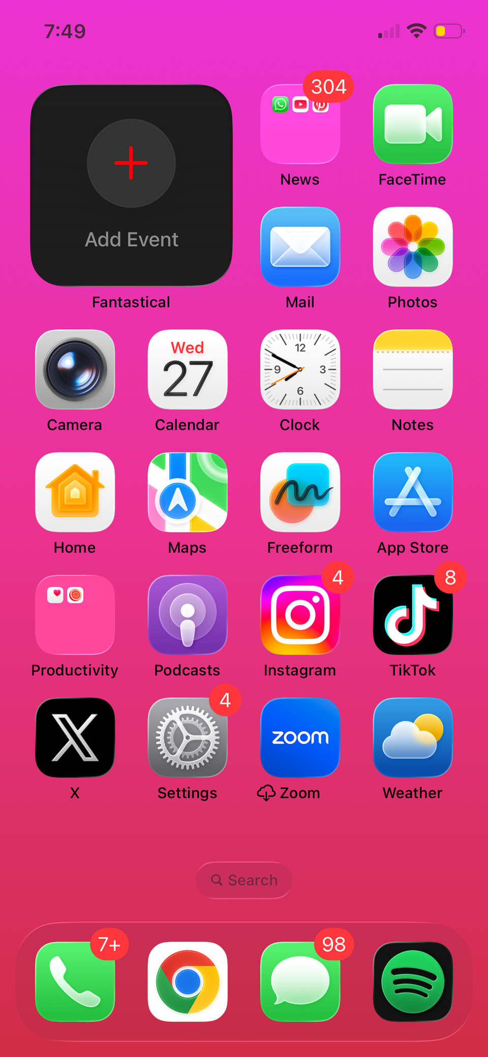 Fantastical's Simple Inactive Event Widget.