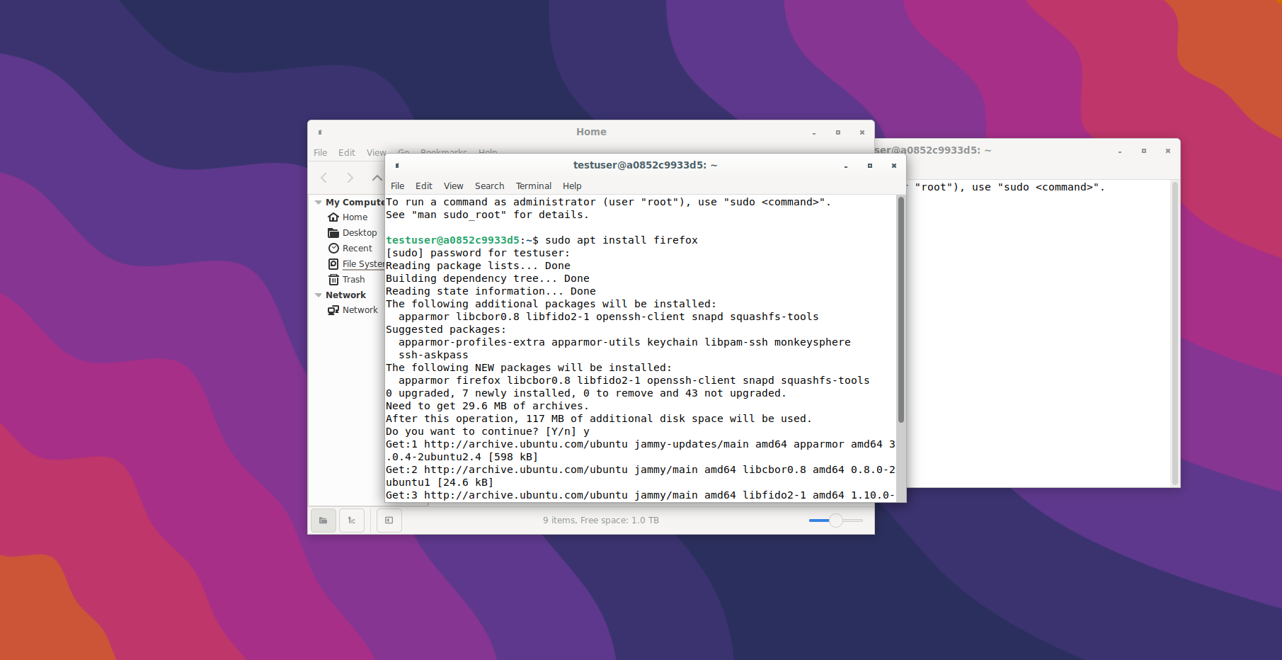 I run a full Linux desktop in Docker just because I can