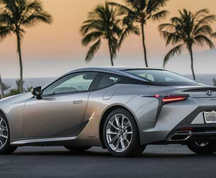 Rear 3/4 shot of a 2018 Lexus LC 500