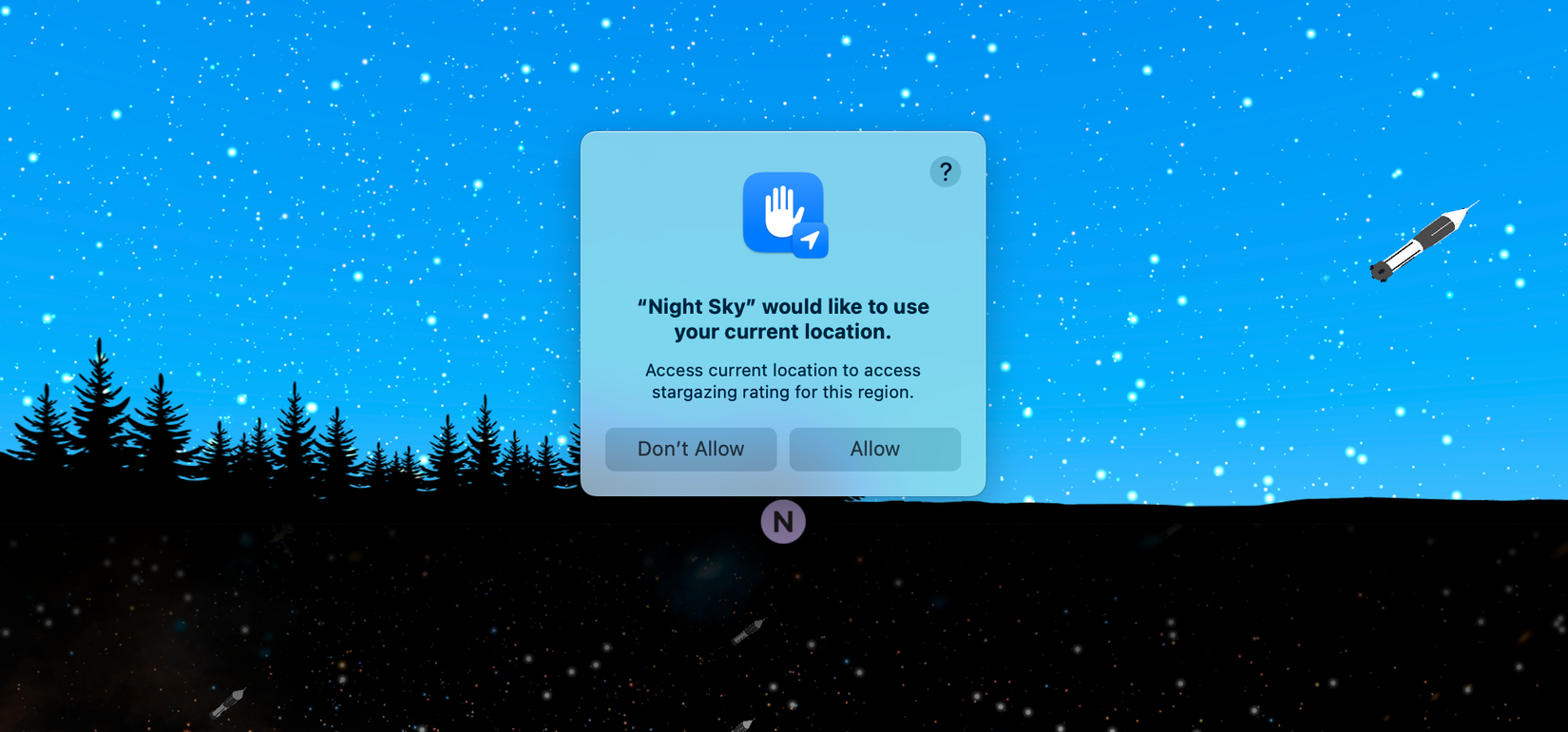 Location permission request macOS.