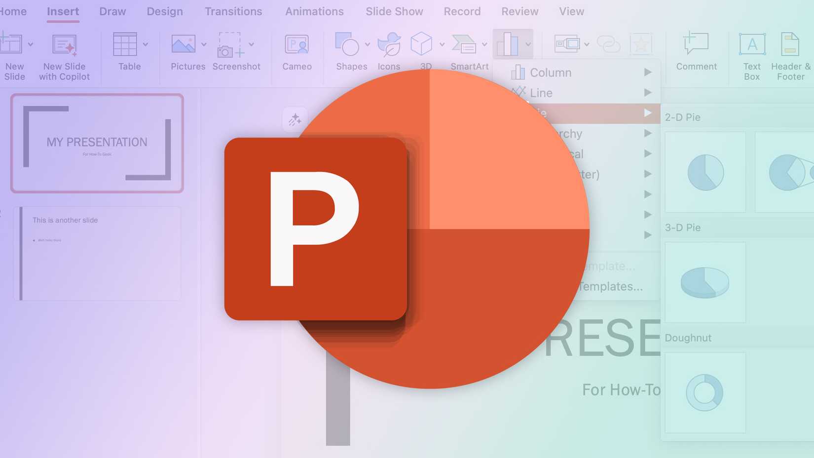 Microsoft PowerPoint logo.