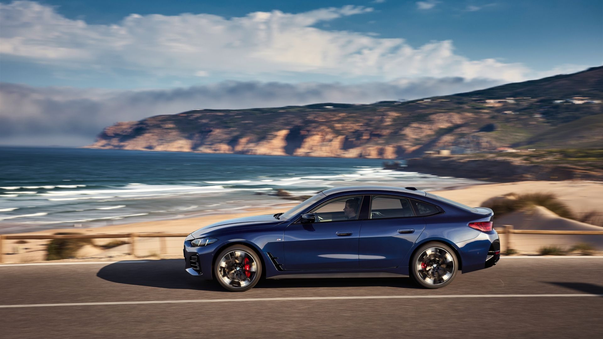 Side profile shot of a 2025 BMW 4-Series Gran Coupe