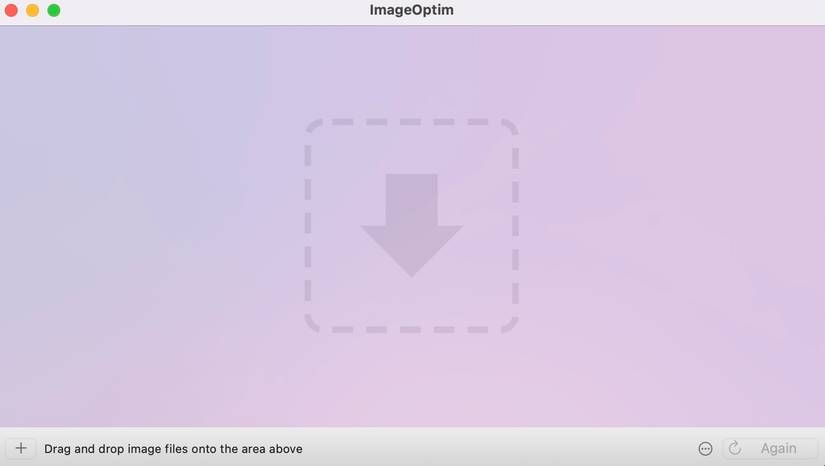 ImageOptim app main screen on a Mac.