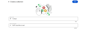 Creating a new Google collection.