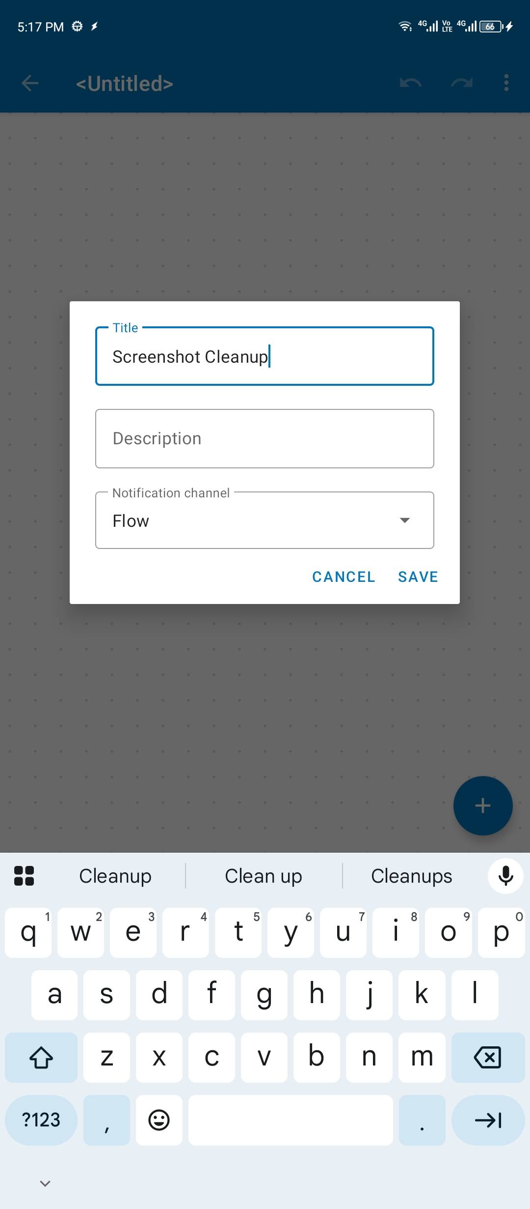 Creating a new flow in Automate.