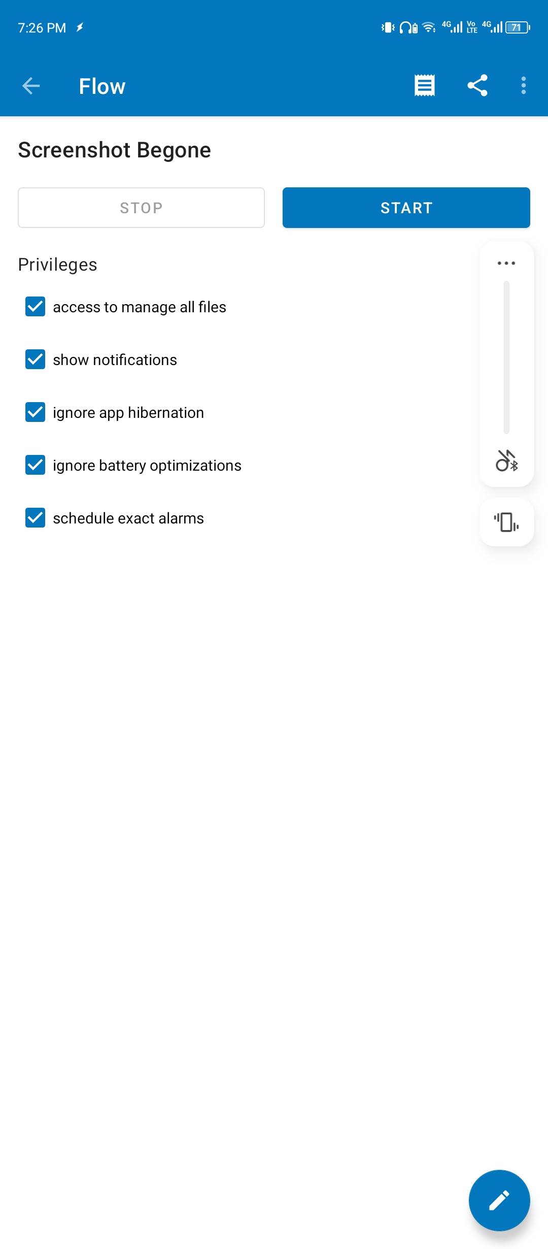 Automated screenshot cleanup flow.