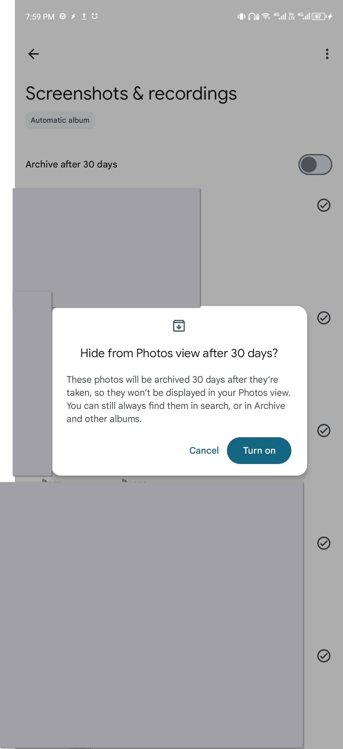 Archiving screenshots automatically with Google Photos.
