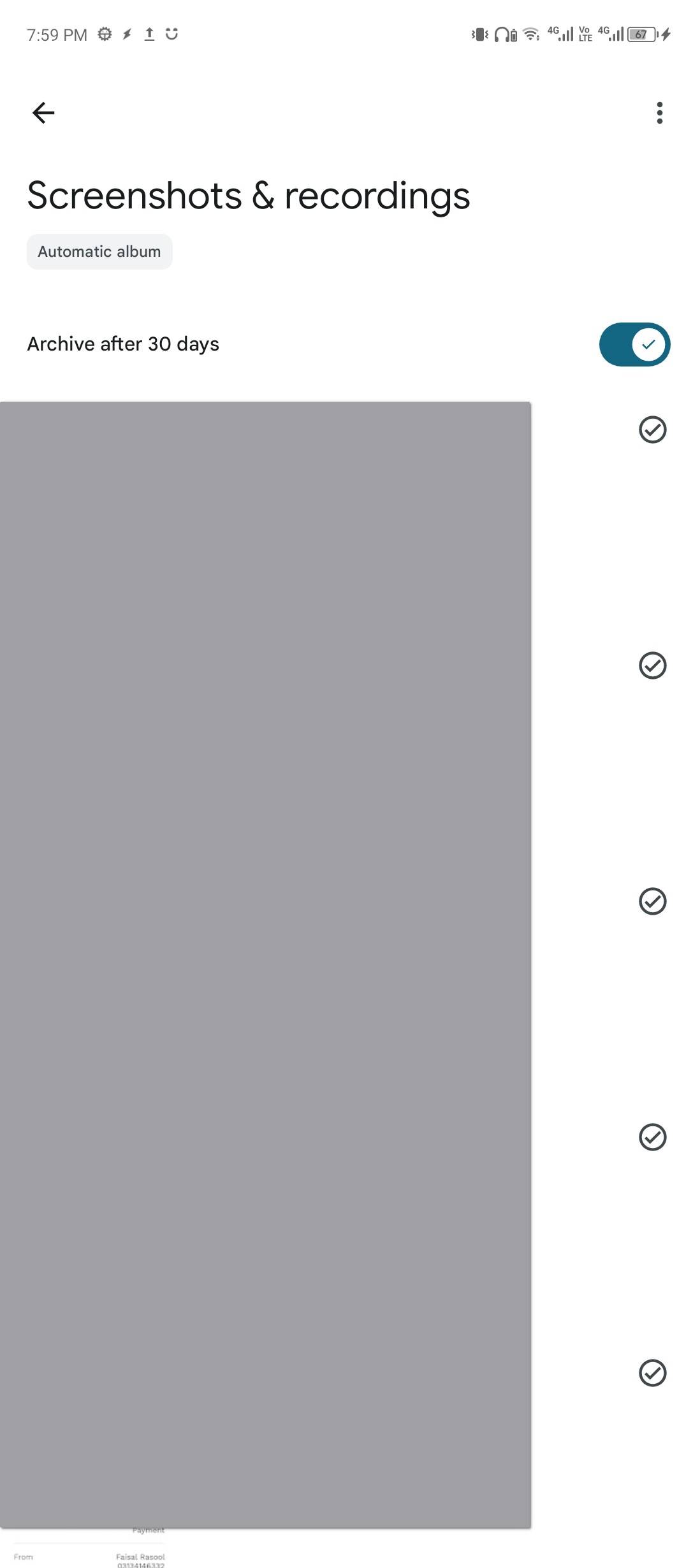 Screenshots and recordings being automatically archived after 30 days.