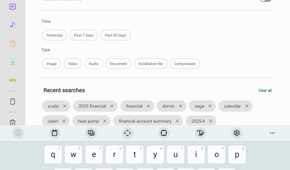 Search filters within Samsung My Files