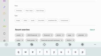 Search filters within Samsung My Files