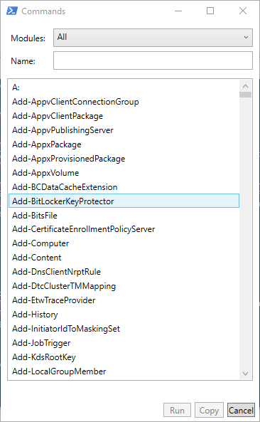 Show-Command in PowerShell.