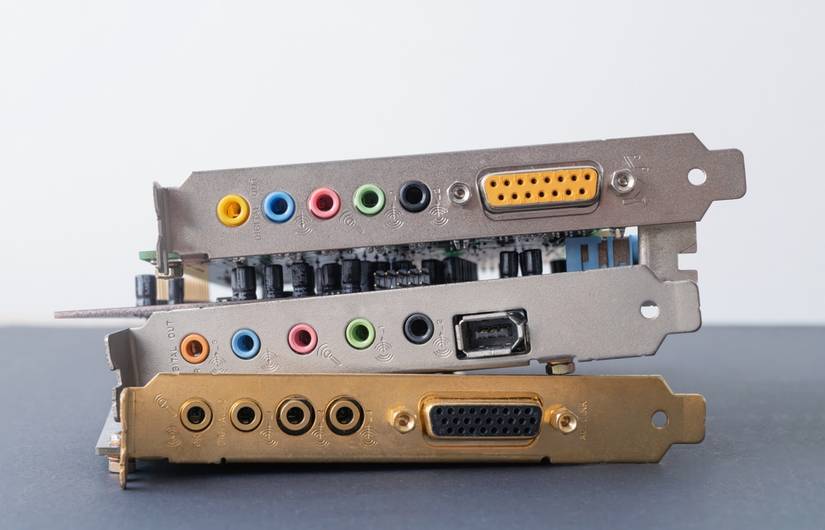 A pile of sound cards.