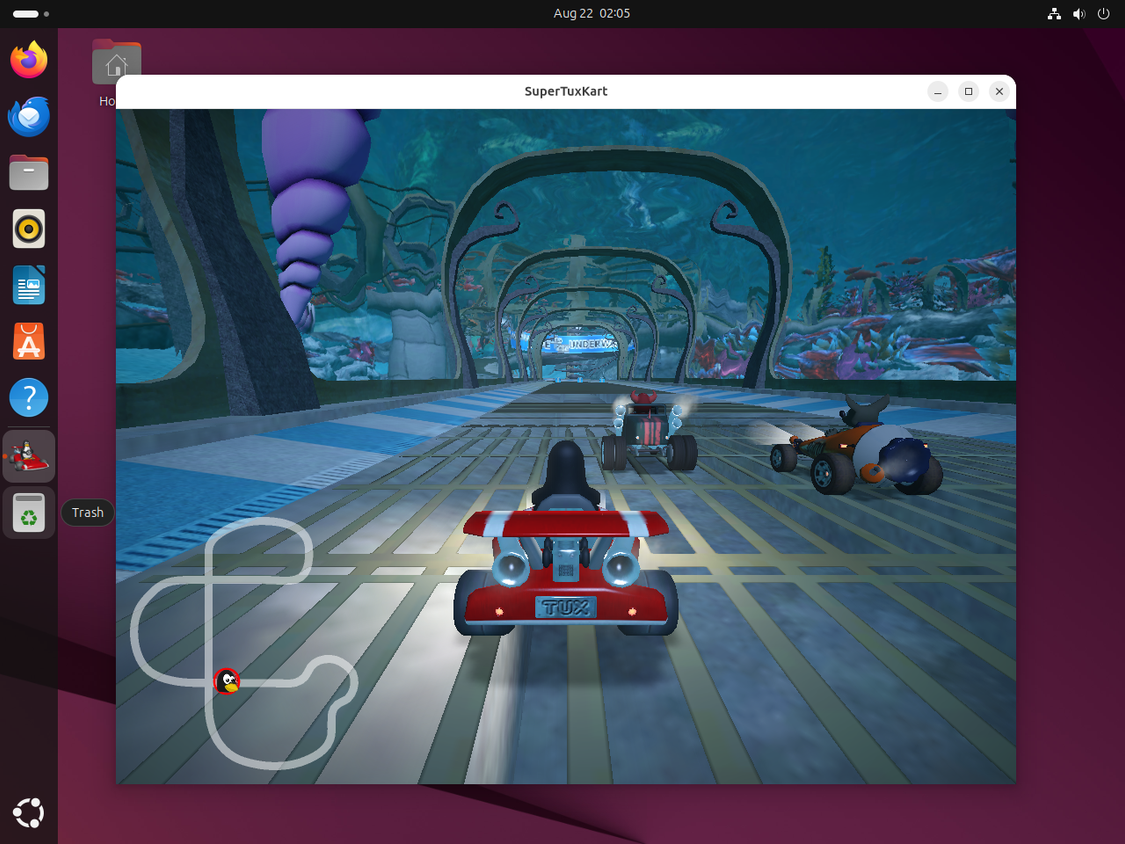 SuperTuxKart gameplaye.