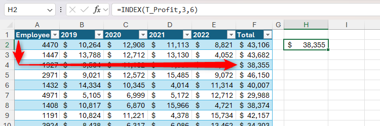 How to Perform a Two-Way Lookup in Excel With INDEX and XMATCH