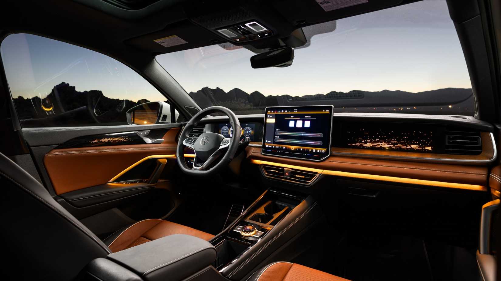 Interior shot of the dashboard in a 2025 Volkswagen Tiguan