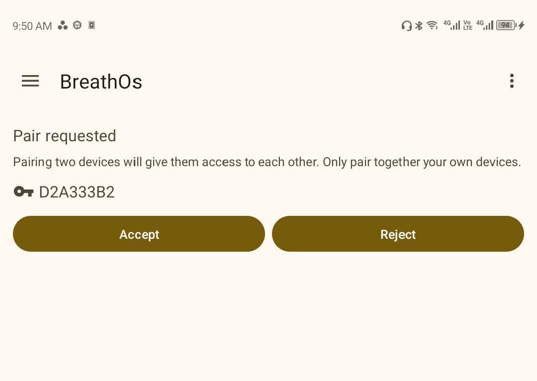 Pairing the phone with PC using KDE Connect.