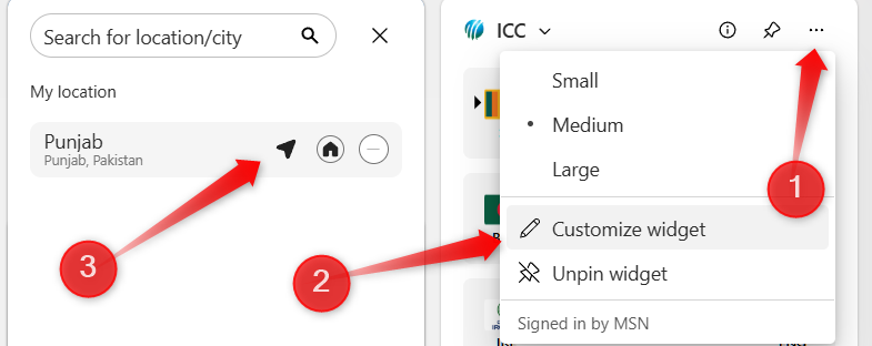 Personalizando os widgets no painel Widgets.