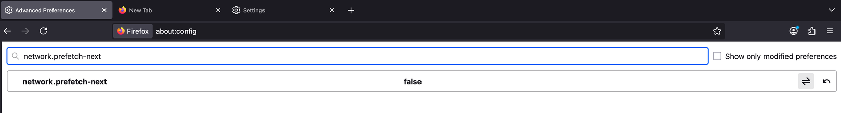 Disabling the link prefetching on the Config page in Firefox.