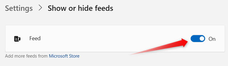 Отключение ленты новостей на панели Windows.