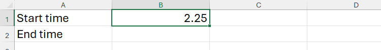 A time inputted into a cell in Excel is recognized as a decimalized numerical value because a period is used.