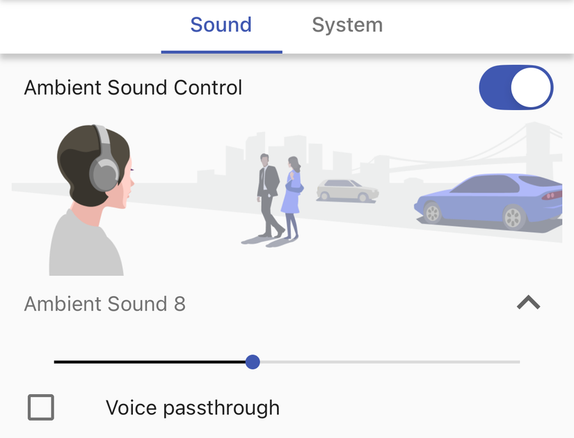 Ambient mode customization on Sonyheadphones.