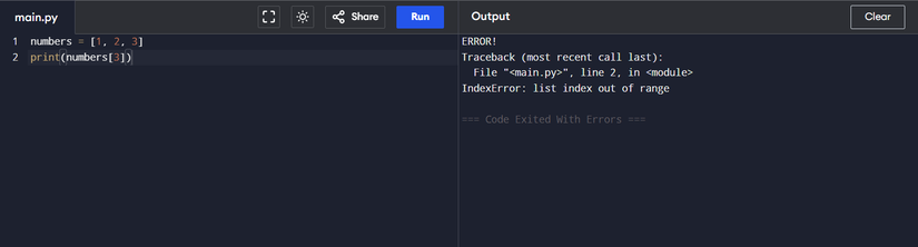 An example of the index in Bethon.