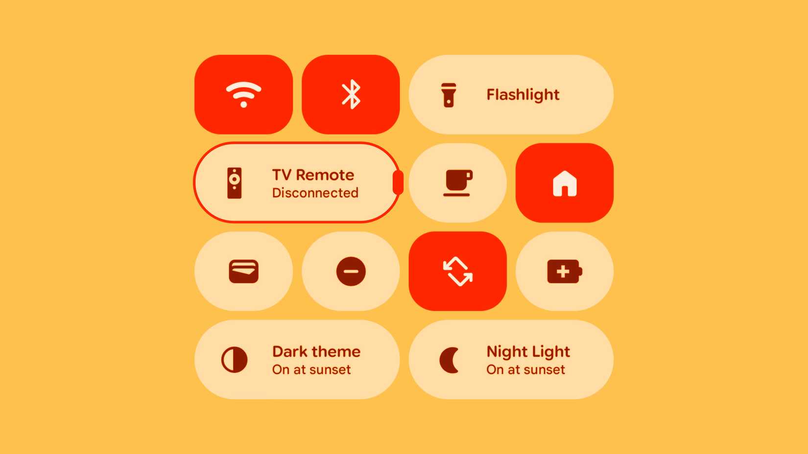 Android Quick Settings toggles.