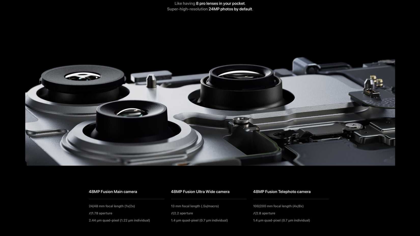 Apple website showing that the iPhone 17 Pro is like having 8 pro lenses in your pocket.