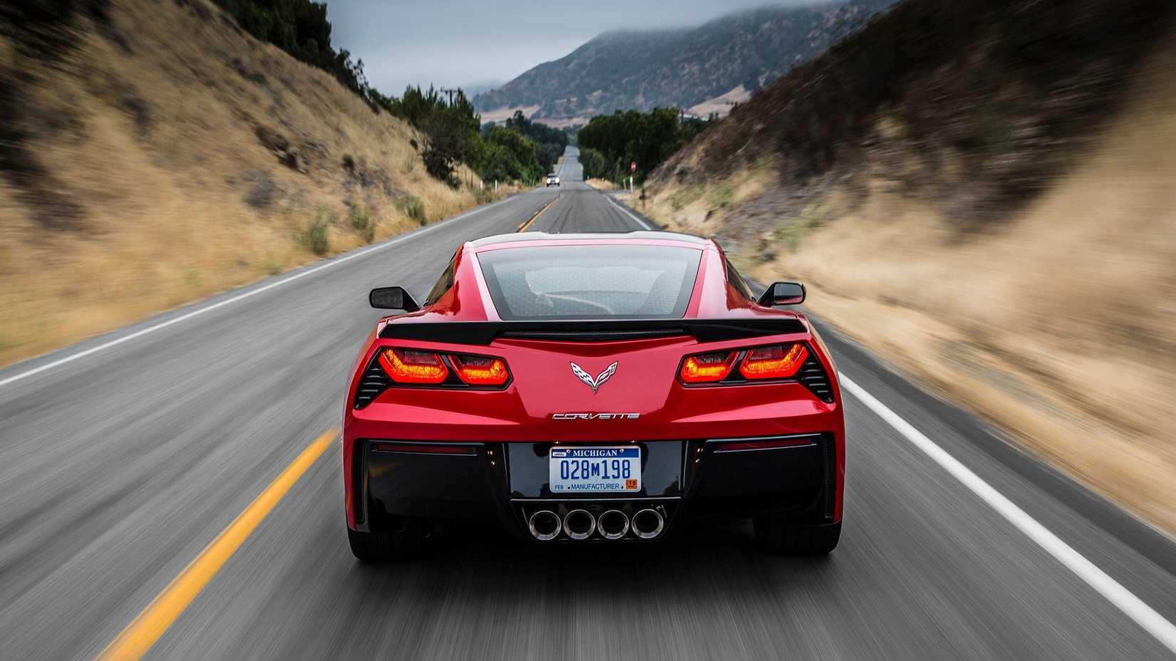 Rear actino shot of a 2014 Chevrolet Corvette