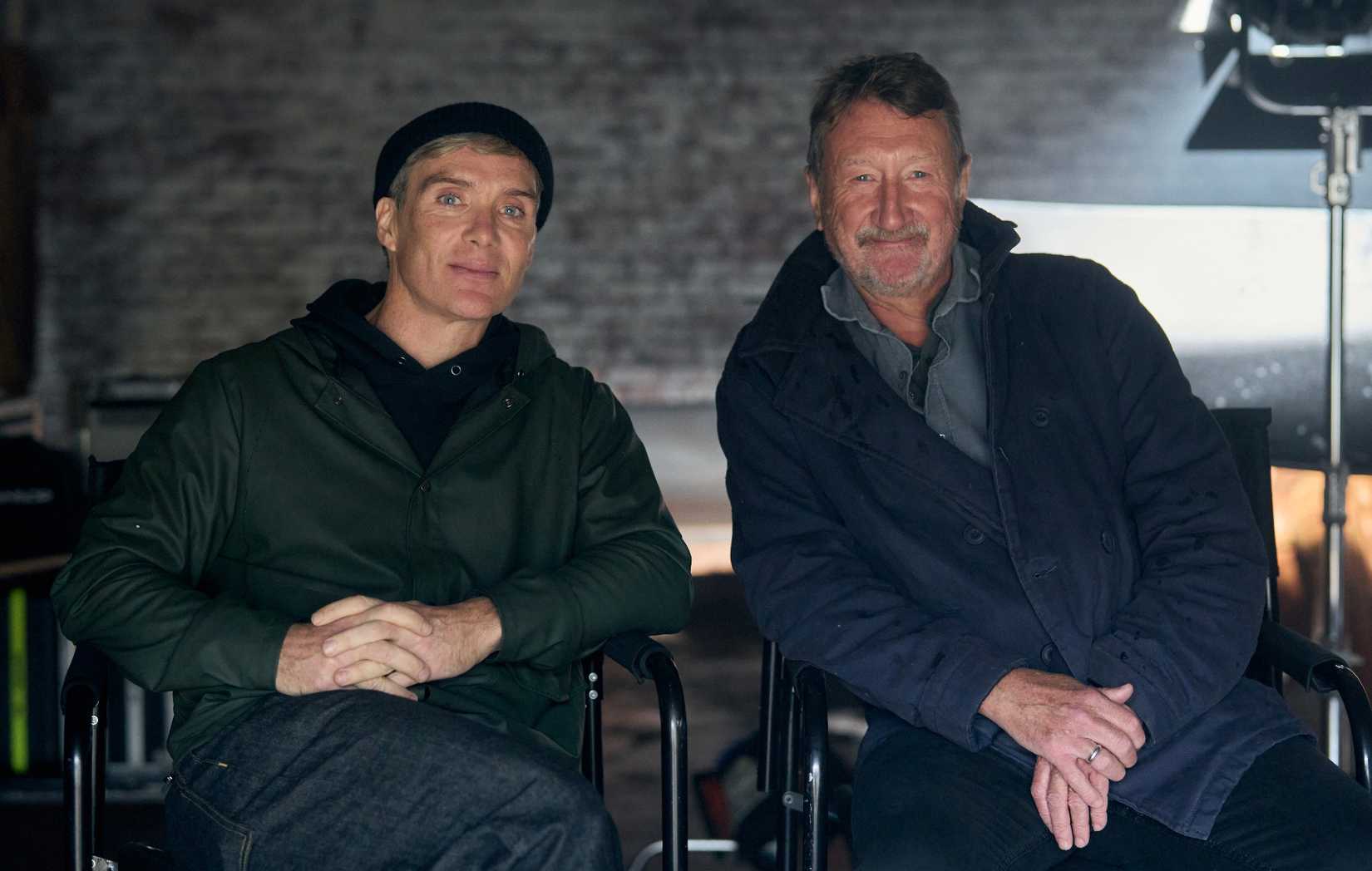 Cillian Murphy and Steven Knight on the set of The Immortal Man.