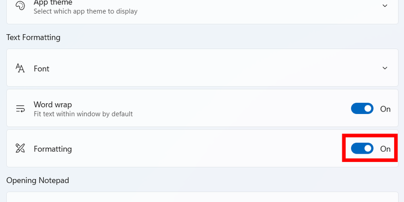 Turning off formatting in a notebook