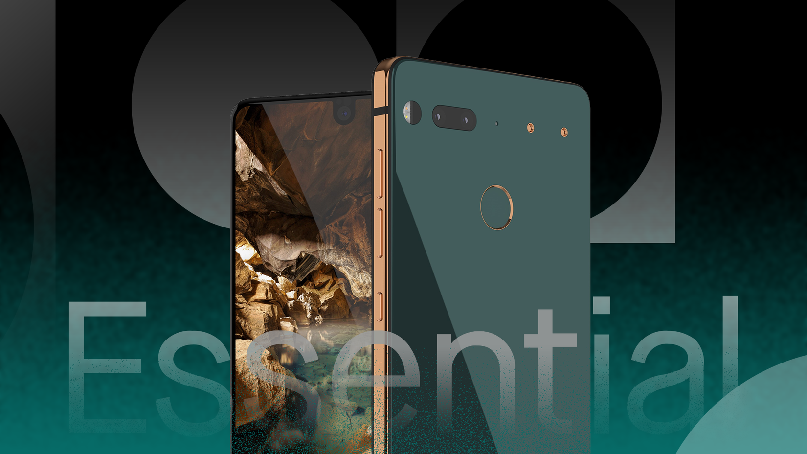 Essential Phone PH-1 with Essential written in the foreground. 