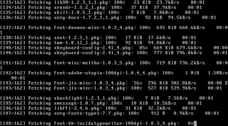 Installing X.org package with pkg in DragonFly BSD,.