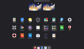 Fedora 43 beta GNOME 49 app drawer.