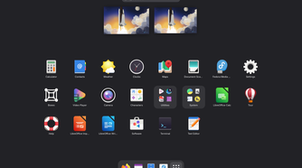 Fedora 43 beta GNOME 49 app drawer.