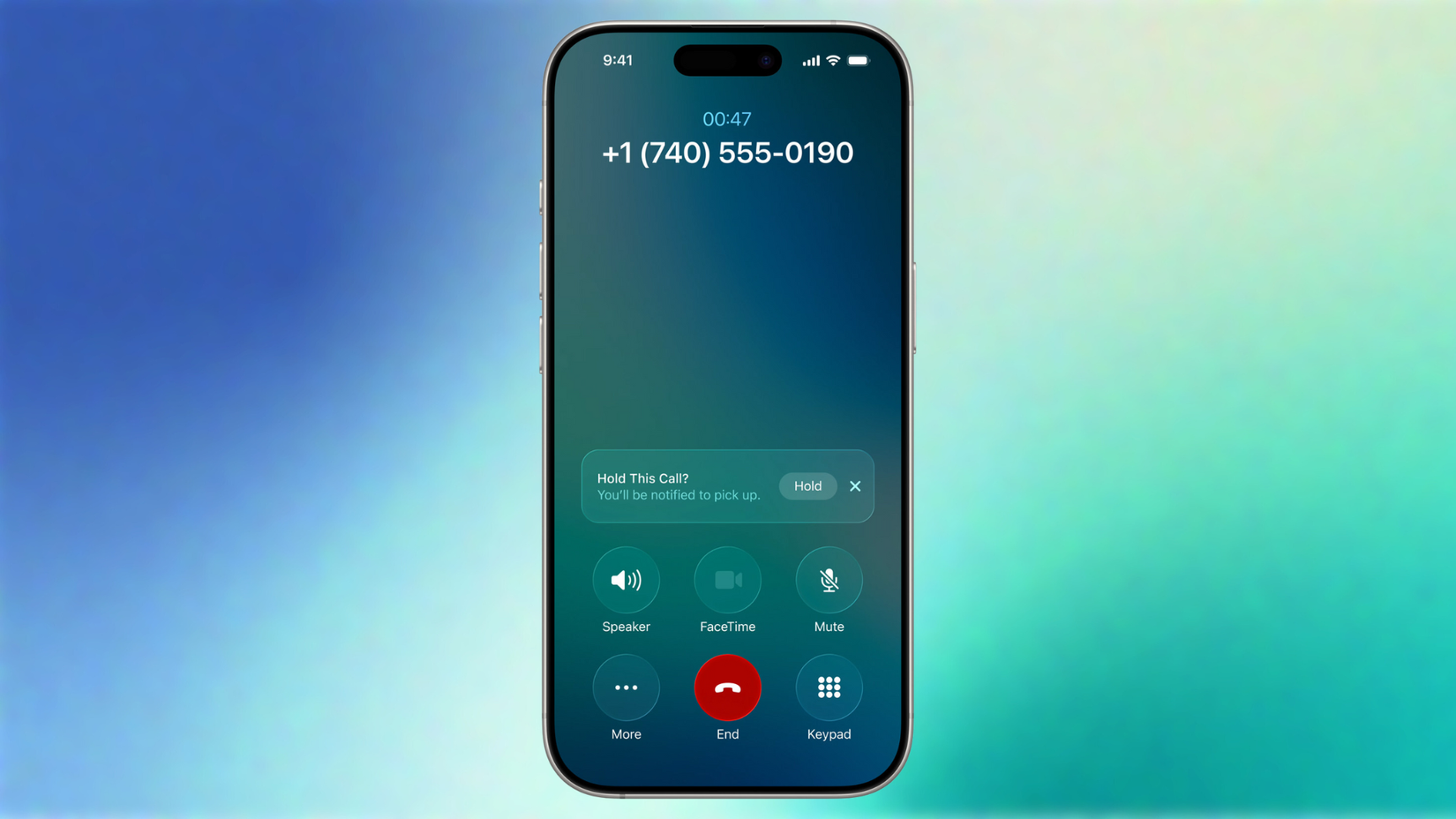 Screenshot of the Hold Assist feature in action on an iPhone running iOS 26.