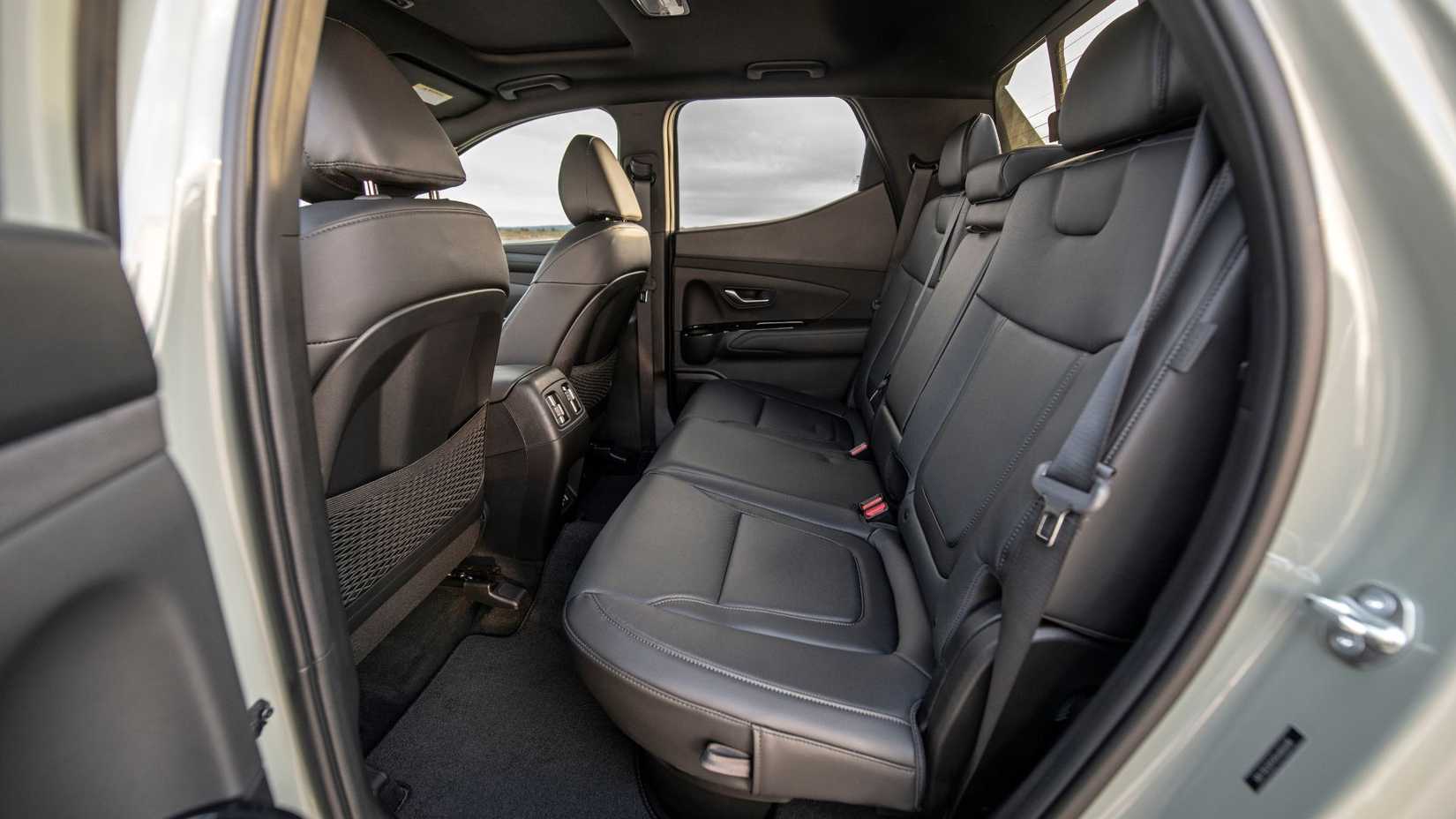 Shot of the rear seats in a 2025 Hyundai Santa Cruz Limited.