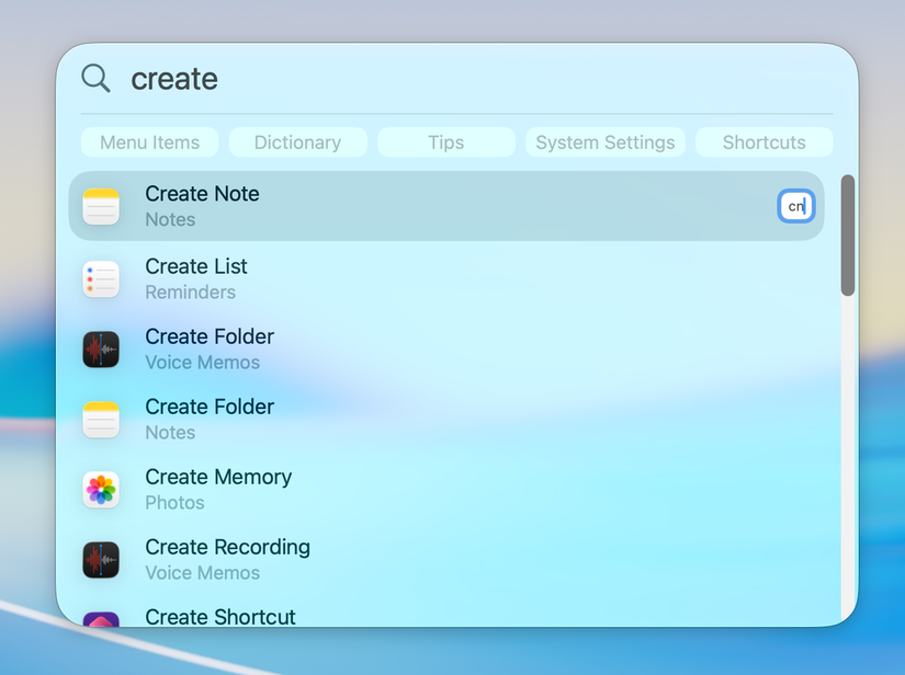 MacOS 26 Spotlight Keys Keys.