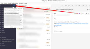 Mailspring read receipts and link tracking notification.