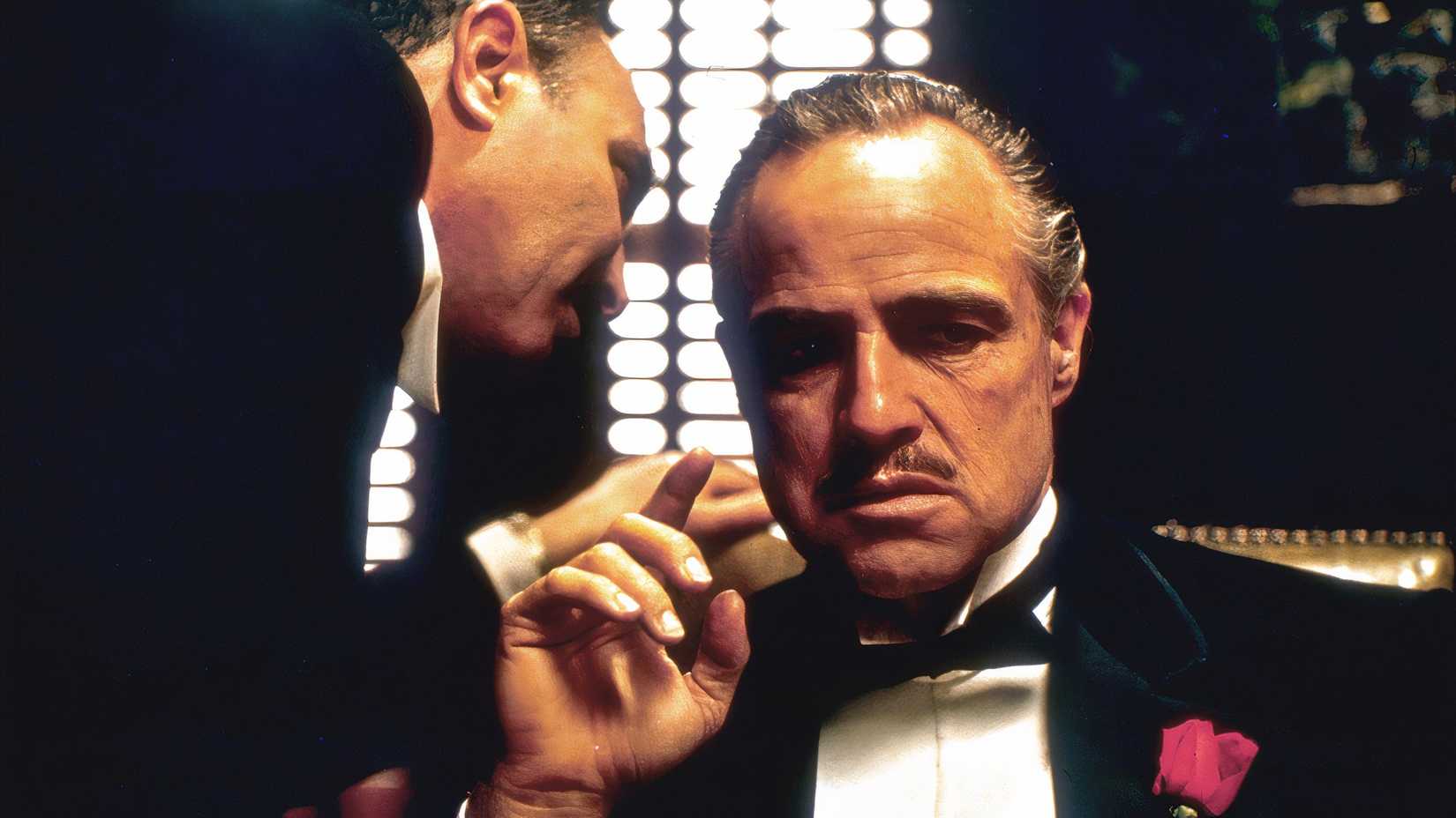 Marlon Brando in a suit from the movie The Godfather