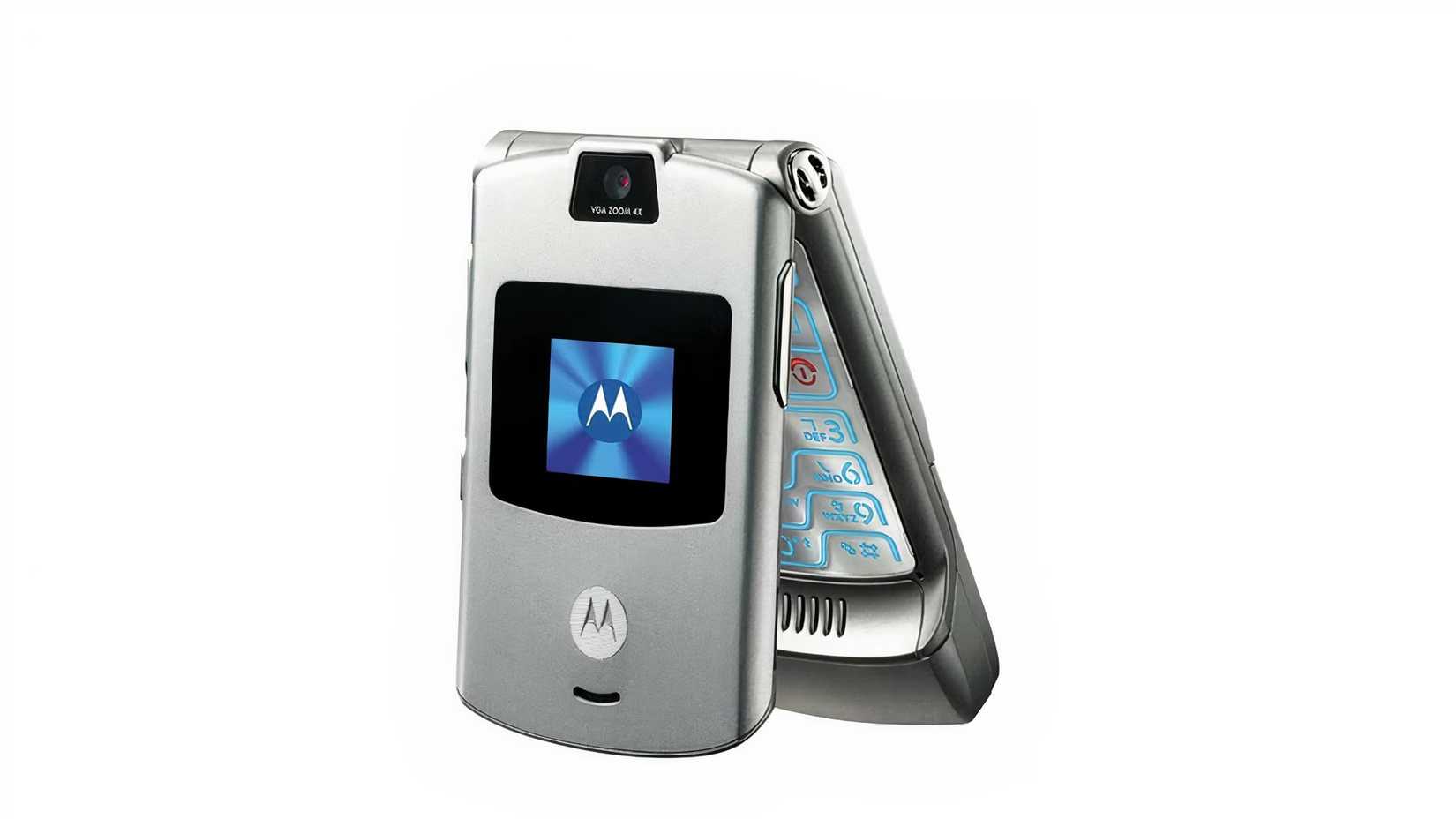 A Motorola RAZR V3 feature phone. 