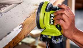 orbit sander on a wood project