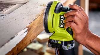 orbit sander on a wood project