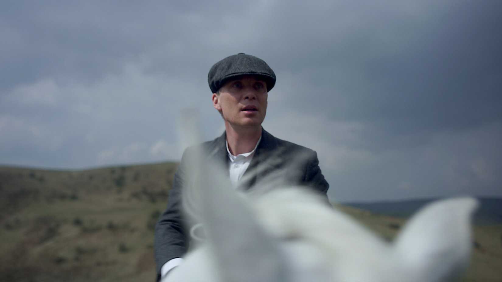 Tommy Shelby by Peaky Blinders on a horse.