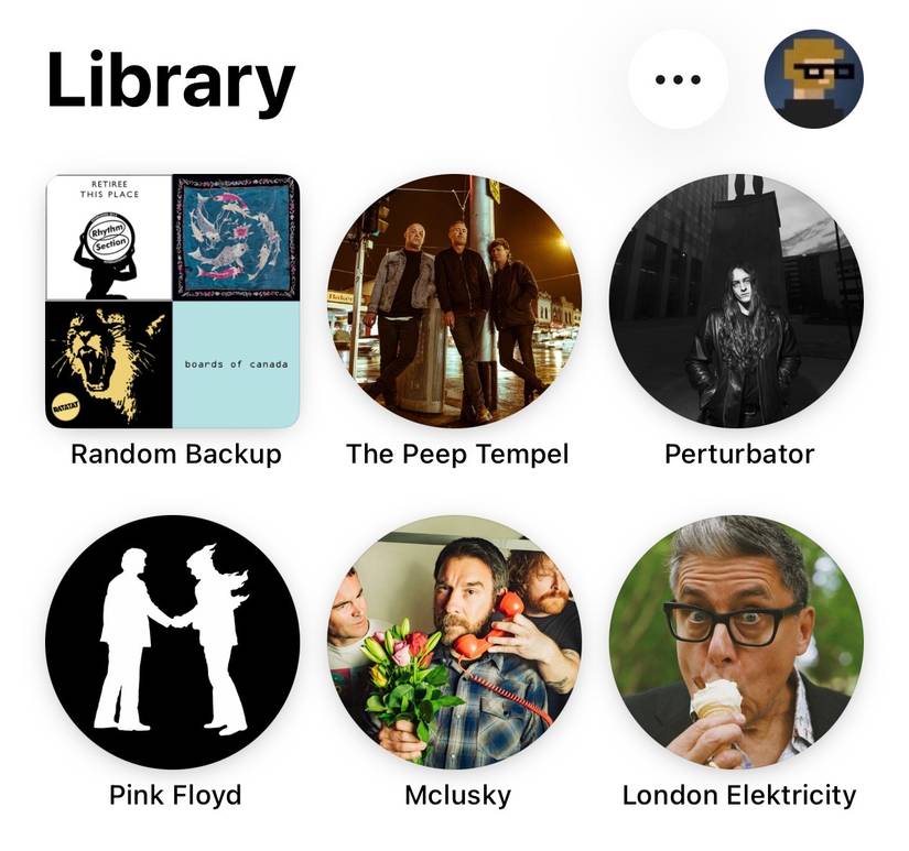 Atenei os itens em uma guia Apple Music Library.