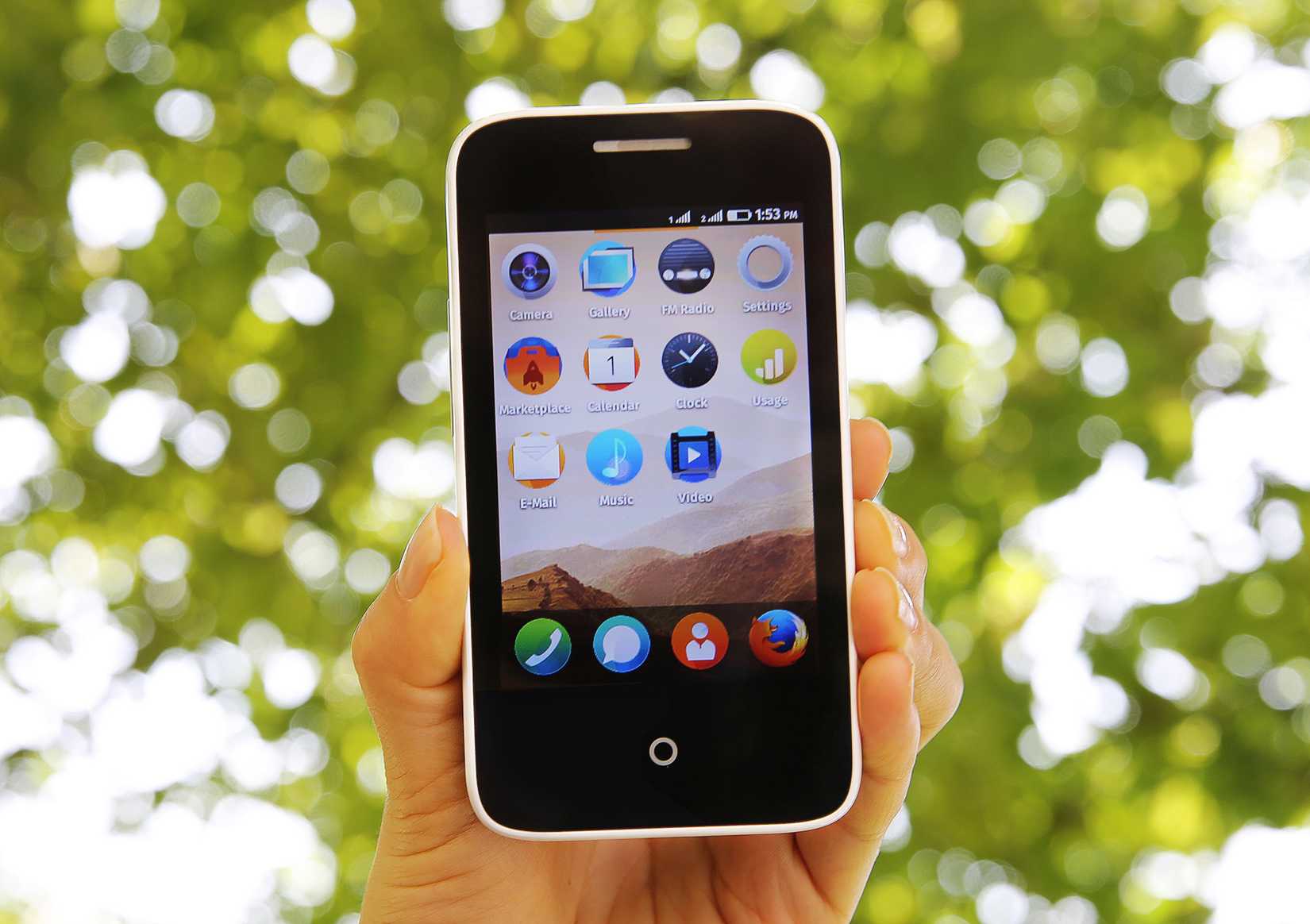 A phone running on Firefox OS.