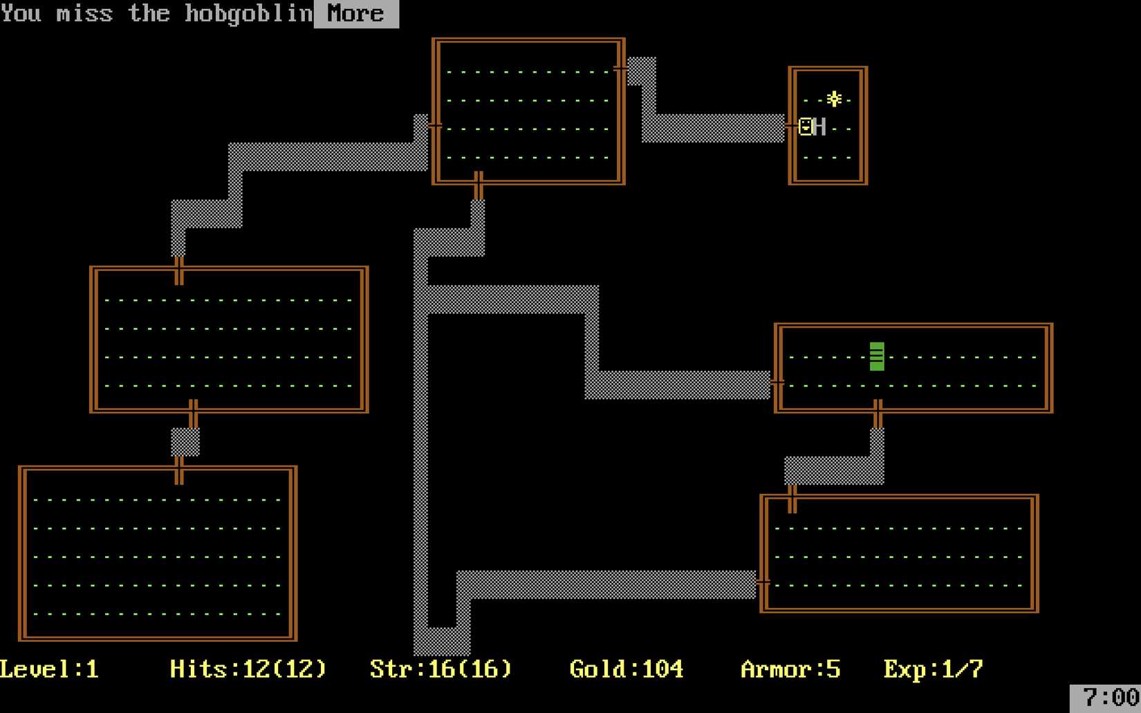 Uma captura de tela de jogabilidade da Rogue.