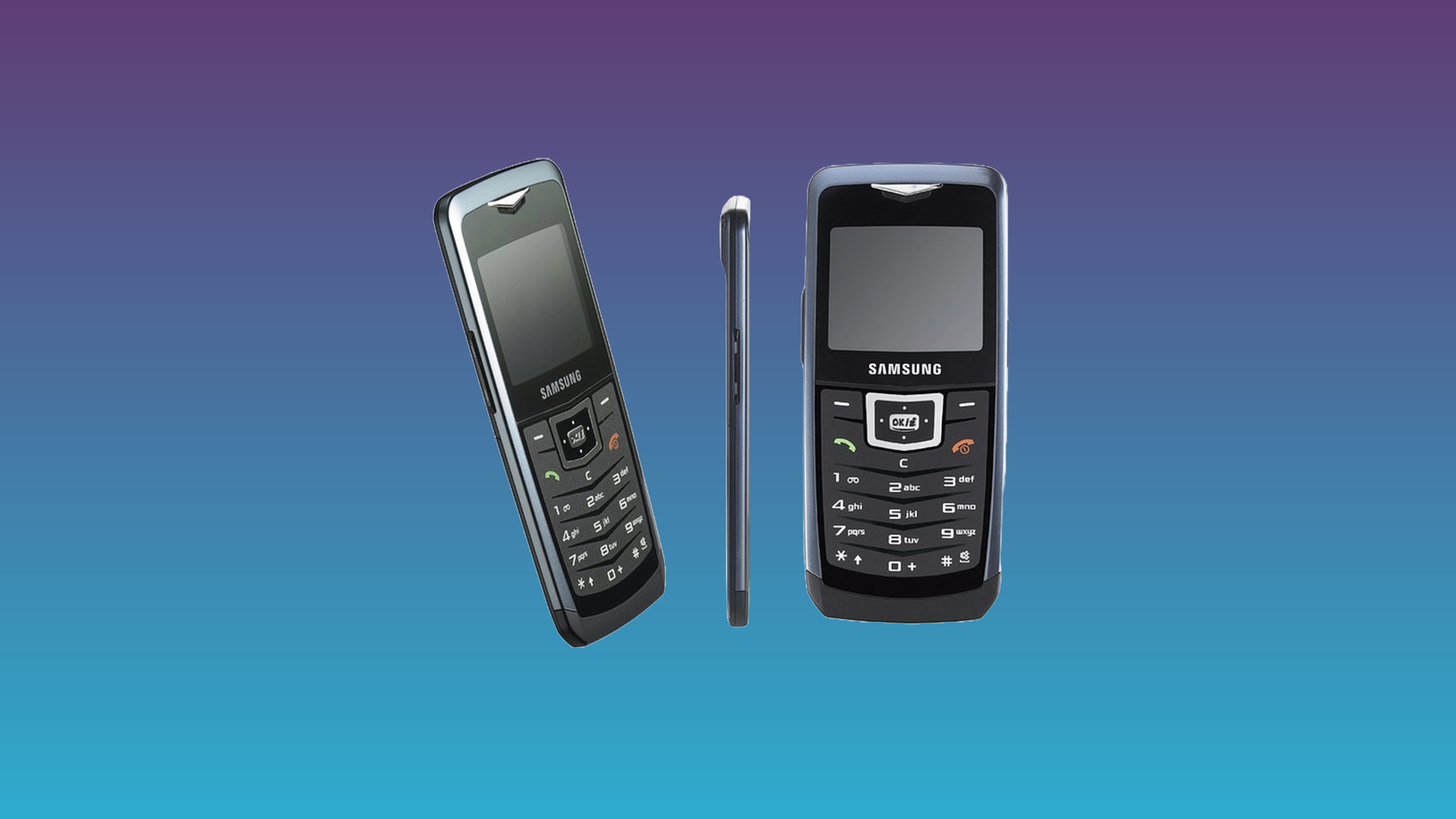 A Samsung U100 against a blue background.